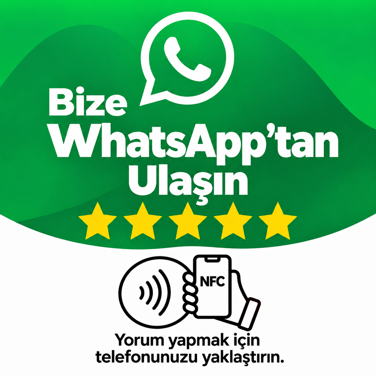 WhatsApp İşletme NFC Pleksi Kartı 8x8 cm